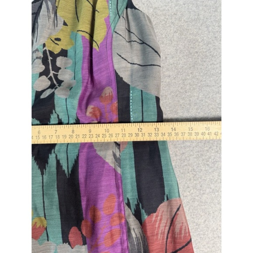 Sari Gueron‎ Silk Blend Dress Womens 4 Abstract Floral Cocktail Sheath Art - Picture 8 of 12